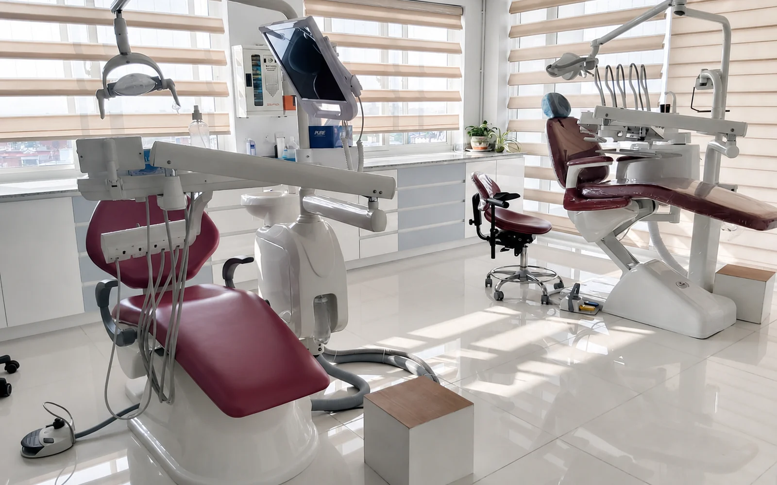 Two-chair dental operatory at Smile Arc Dental Clinic in Lalitpur